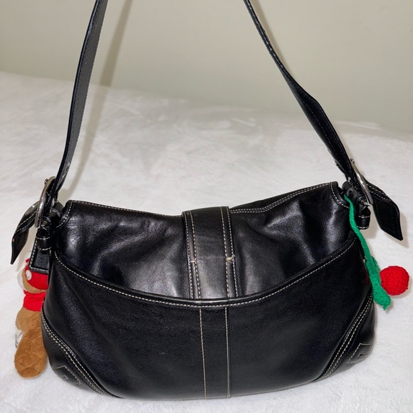 Coach Black Leather Shoulder Bag - Picture 2 of 6